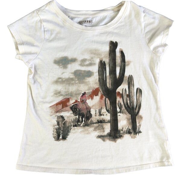 SHYANNE Desert Rider Graphic Tee XS – Western Cactus Cowboy Cotton T‑Shirt - Picture 6 of 11